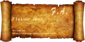 Fleiser Ábel névjegykártya